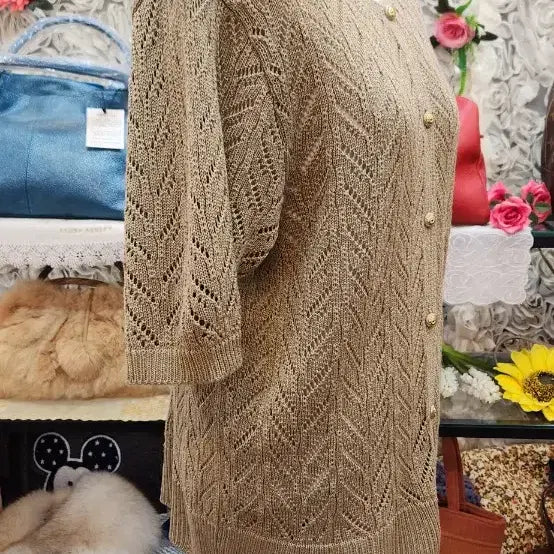 [BUNJANG] VIRIDIAN Linen Blend Knit Top (Size 66) / VIRIDIAN 마 혼방 니트 (66)