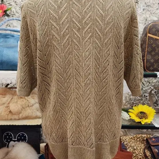 [BUNJANG] VIRIDIAN Linen Blend Knit Top (Size 66) / VIRIDIAN 마 혼방 니트 (66)