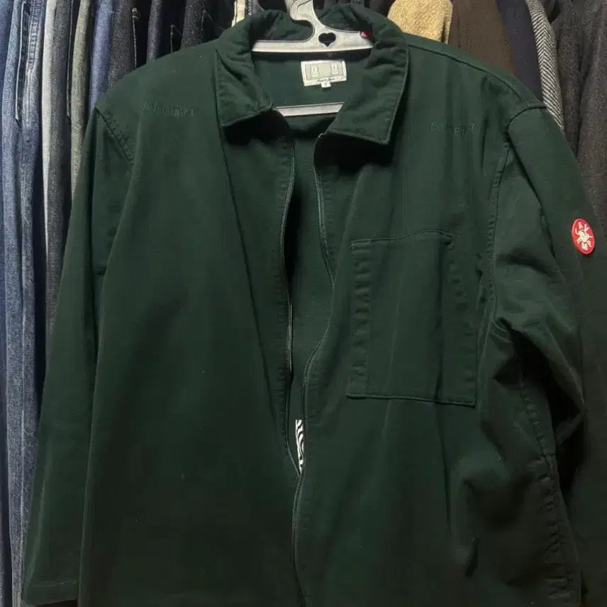 [BUNJANG] Cav Empt Cotton Zip Light Jacket Green / [S] 카브엠트 코튼 집 라이트 자켓 그린