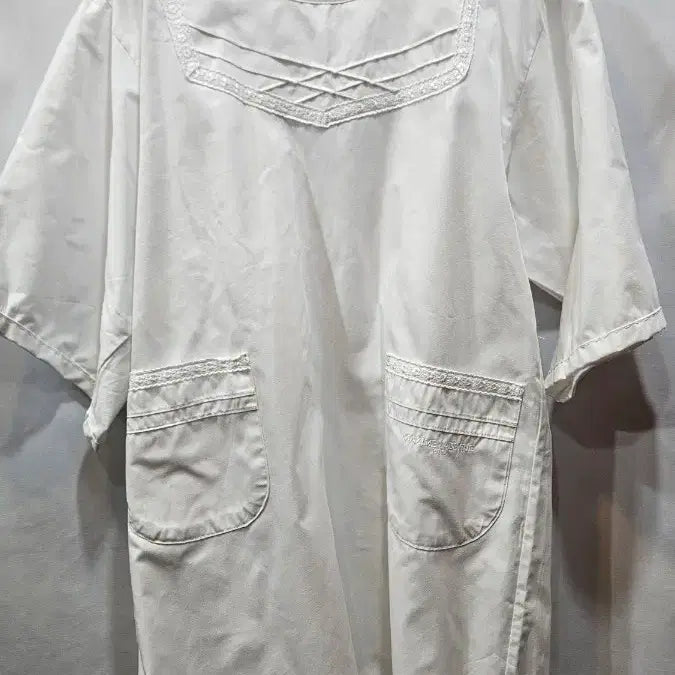 [BUNJANG] Maxime Labeyrie White Lace Apron / 일본제 횐레이스 소매달린 앞치마  srz