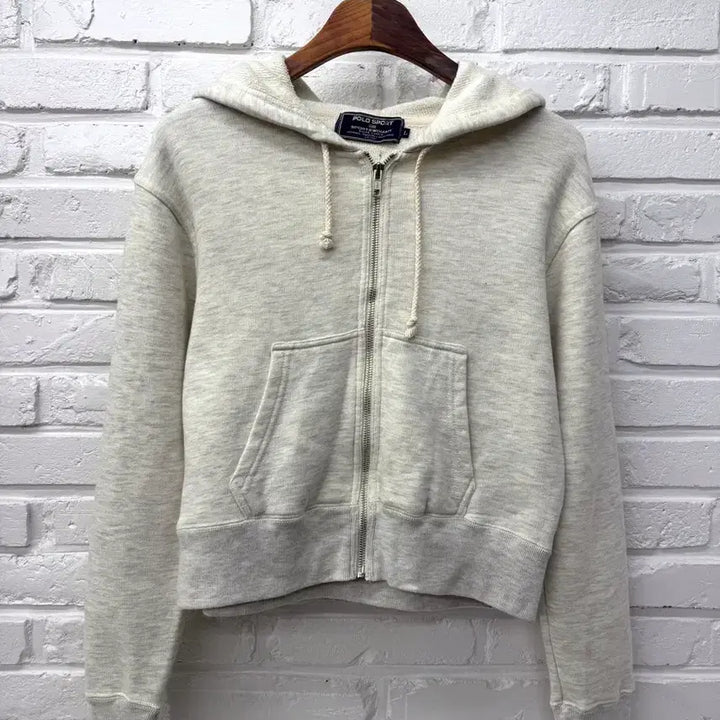 [BUNJANG] Polo Sport Melange Gray Crop Hooded Zip-up / 폴로 스포츠 멜란지그레이 크롭 후드집업
