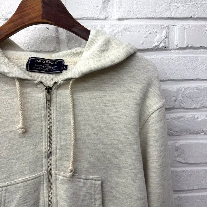 [BUNJANG] Polo Sport Melange Gray Crop Hooded Zip-up / 폴로 스포츠 멜란지그레이 크롭 후드집업
