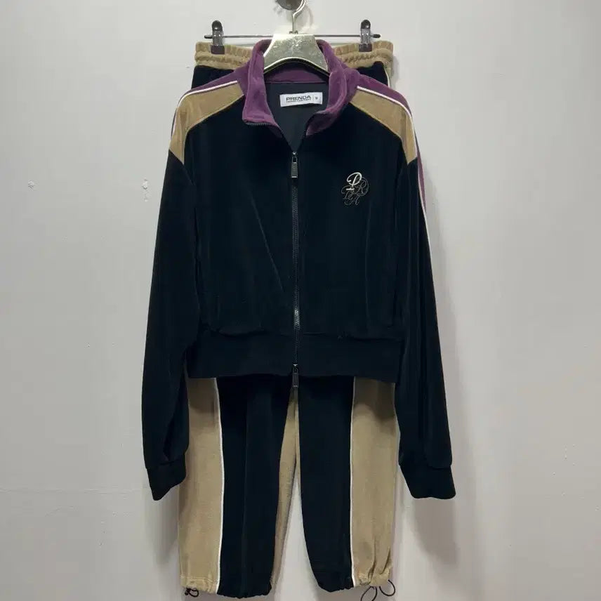 [BUNJANG] PRENDA Velvet Training Set Black S / PRENDA 벨벳 트레이닝 세트 블랙  S