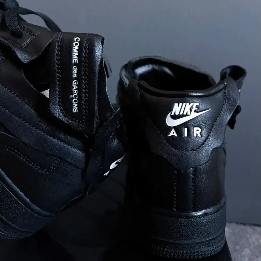 [BUNJANG] Nike Comme des Garcons Air Force 1 Mid Black Sneakers / (280) 나이키 X 꼼데가르송 에어포스 미드 블랙
