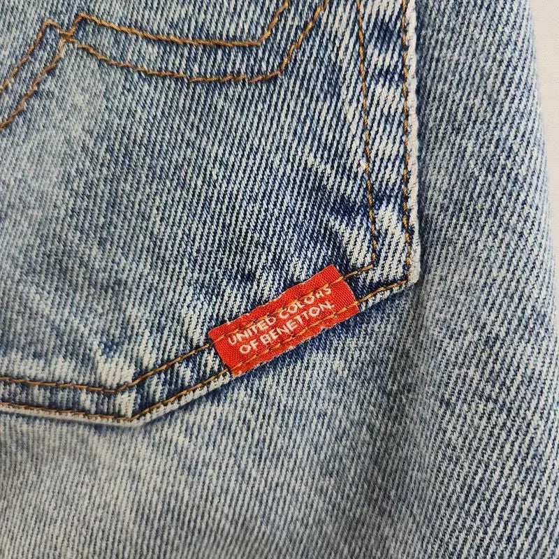 [BUNJANG] BENETTON Vintage Regular Light Wash Denim Pants / BENETTON 베네통 빈티지 레귤러 연청 데님 팬츠 28