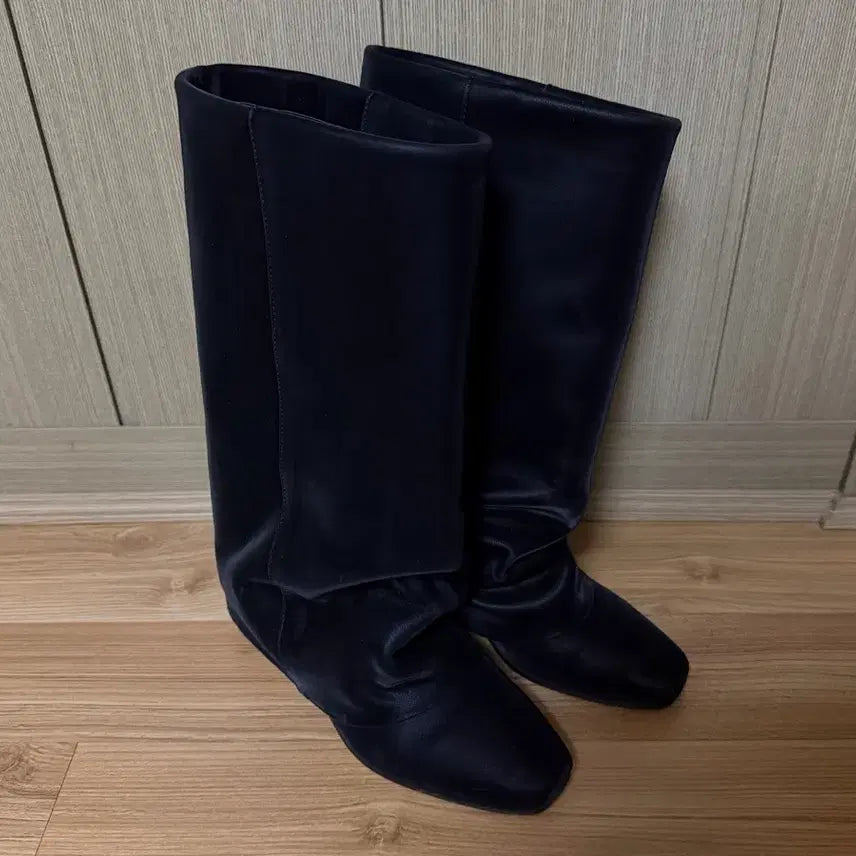 [BUNJANG] 328 Rinkle Leather Boots 245 / 쓰리투에이티 링클 레더 부츠 블랙 245