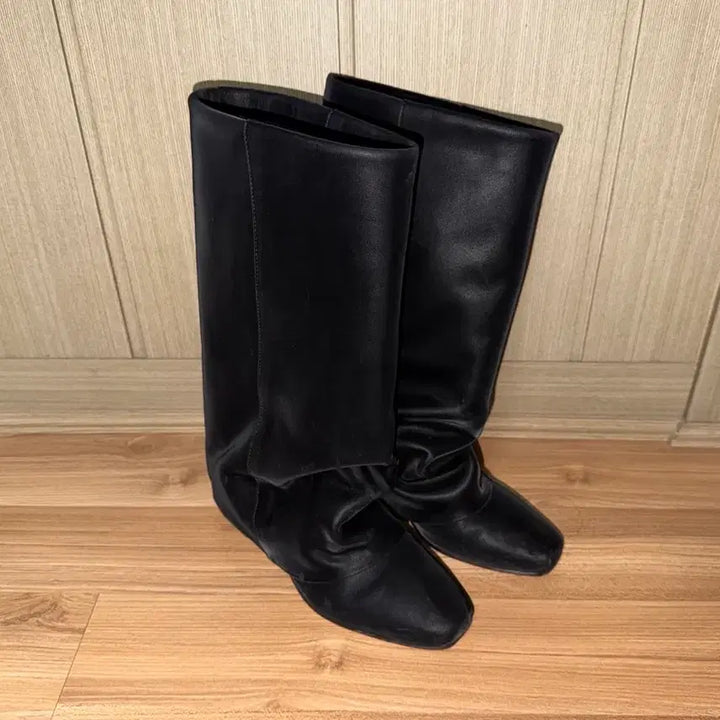 [BUNJANG] 328 Rinkle Leather Boots 245 / 쓰리투에이티 링클 레더 부츠 블랙 245