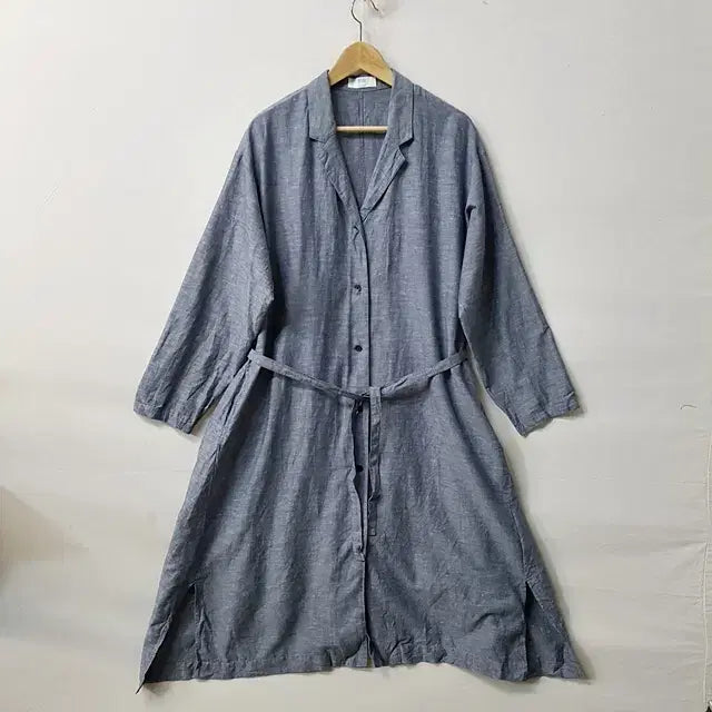[BUNJANG] Uniqlo Linen Robe Navy / 유니클로 린넨 로브 네이비