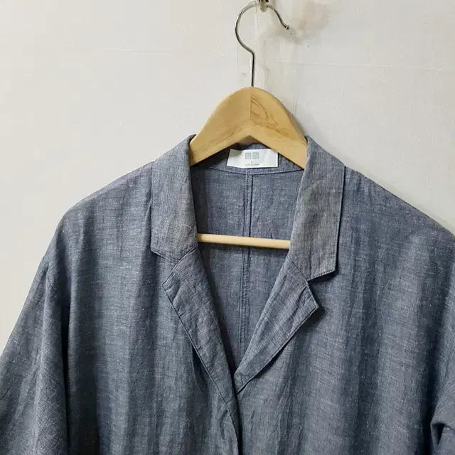 [BUNJANG] Uniqlo Linen Robe Navy / 유니클로 린넨 로브 네이비
