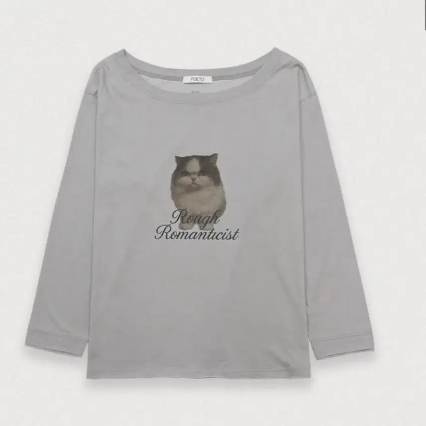 [BUNJANG] Poteo Kitty T-Shirt Mute Gray / 포테오 키티 티셔츠 뮤트그레이