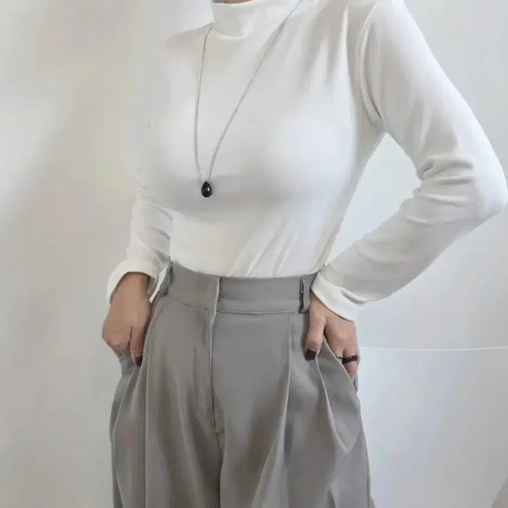 [BUNJANG] Checkered Short Jacket, Pleated Long Skirt, and White Turtleneck Set / 체크 숏자켓+플리츠 롱스커트+화이트 반목 폴라 SET