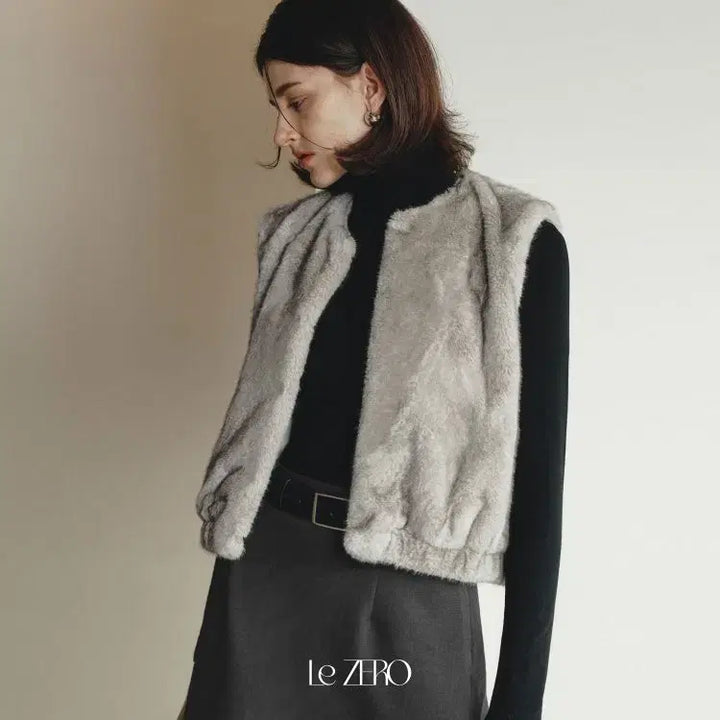[BUNJANG] Le Zero Faux Fur Vest Gray M / 르제로 퍼 베스트 털조끼 그레이 M 새상품