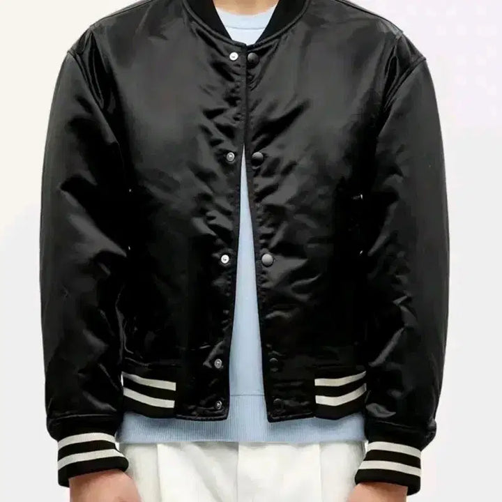 [BUNJANG] Solid Homme Black Varsity Jacket (Size 48) / 솔리드옴므 블랙 바시티 자켓(48사이즈) 새상품