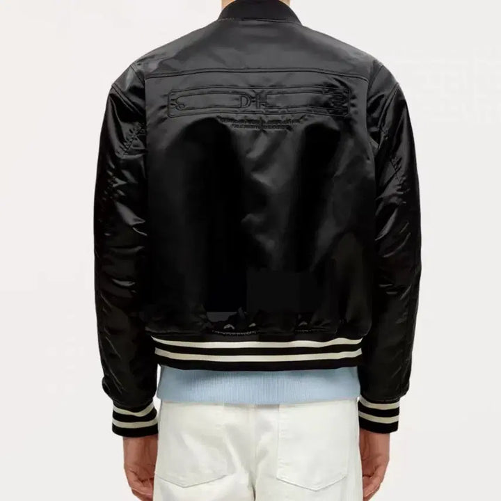 [BUNJANG] Solid Homme Black Varsity Jacket (Size 48) / 솔리드옴므 블랙 바시티 자켓(48사이즈) 새상품