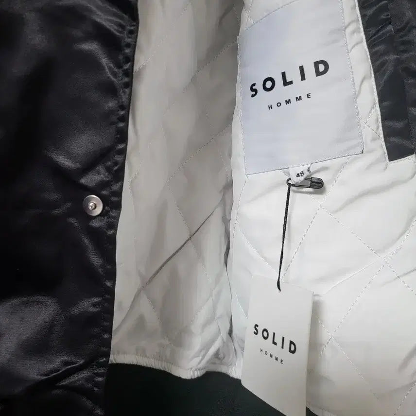 [BUNJANG] Solid Homme Black Varsity Jacket (Size 48) / 솔리드옴므 블랙 바시티 자켓(48사이즈) 새상품