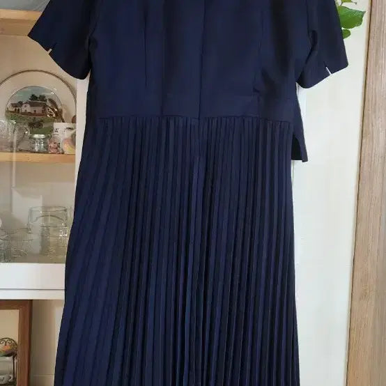 [BUNJANG] Stefanel Pleated Navy Long Dress / 스테파넬   플리츠 원피스