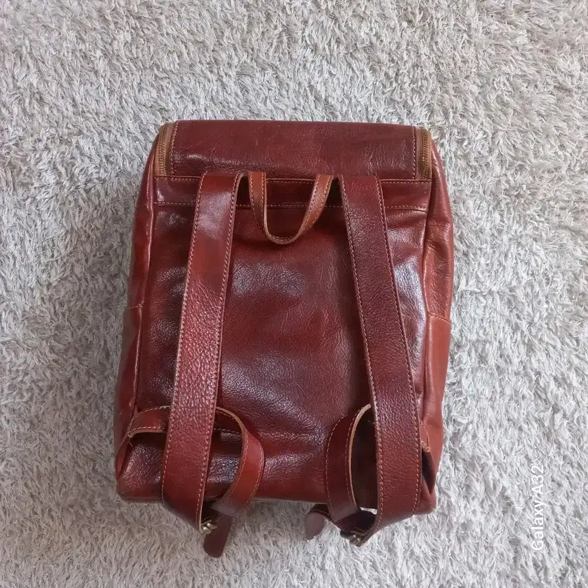 [BUNJANG] Vintage Leather Backpack Brown / 빈티지 가죽 백팩 브라운 made in Italy