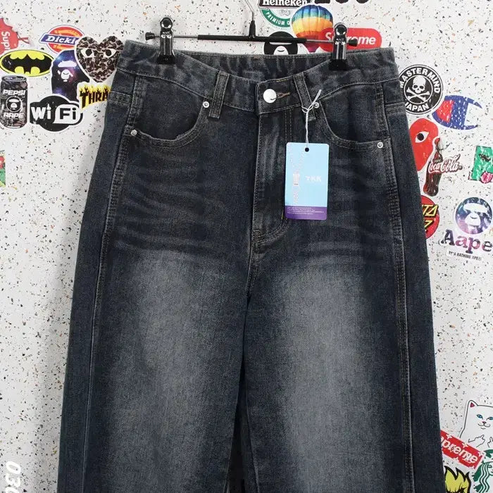 [BUNJANG] Essential Dark Blue Denim Pants (Women&