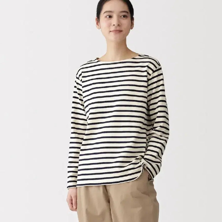 [BUNJANG] MUJI Boat Neck Striped T-shirt / 무인양품 보트넥 스트라이프 티셔츠 s