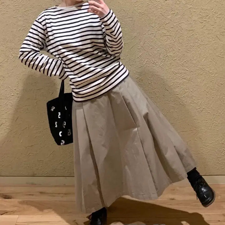 [BUNJANG] MUJI Boat Neck Striped T-shirt / 무인양품 보트넥 스트라이프 티셔츠 s