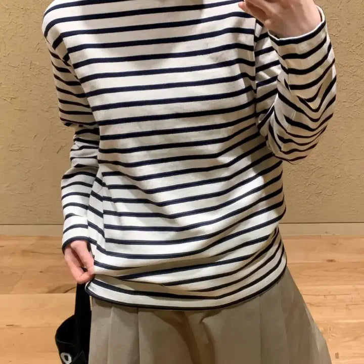 [BUNJANG] MUJI Boat Neck Striped T-shirt / 무인양품 보트넥 스트라이프 티셔츠 s
