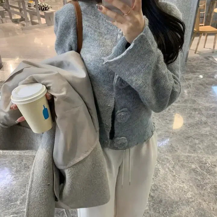[BUNJANG] Shop Flat Rozy Cardigan / 샵 flat 로지 가디건