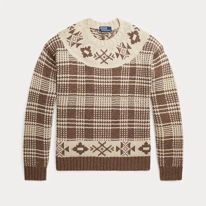 [BUNJANG] Polo Plaid Wool Linen Sweater / [M] 폴로 플래드 울 리넨 스웨터 팝니다.