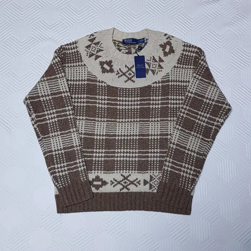 [BUNJANG] Polo Plaid Wool Linen Sweater / [M] 폴로 플래드 울 리넨 스웨터 팝니다.