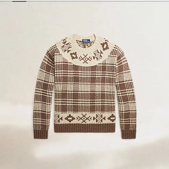 [BUNJANG] Polo Plaid Wool Linen Sweater / [M] 폴로 플래드 울 리넨 스웨터 팝니다.
