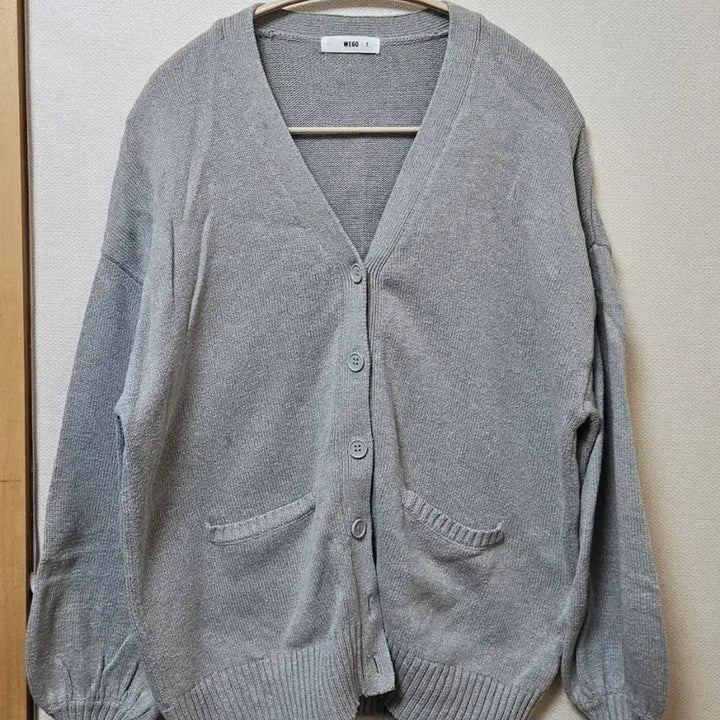 [BUNJANG] Kru Vintage Balloon Sleeve Gray Cardigan / 빈티지 벌룬 소매 그레이 가디건 크루빈티지