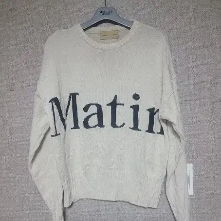 [BUNJANG] Matin Kim Big Logo Wool Knit Sweater / 마땡킴 matin kim 정품 (아이보리) 빅로고 울니트 호칭 F  88