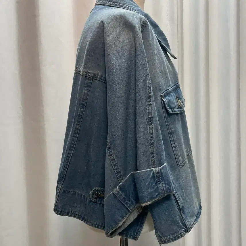 [SOLD OUT] 한섬 SYSTEM JEANS 연청 워싱 데님 크롭 자켓 55