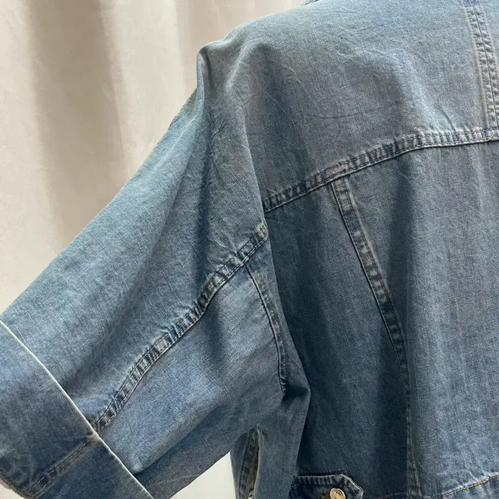 [SOLD OUT] 한섬 SYSTEM JEANS 연청 워싱 데님 크롭 자켓 55