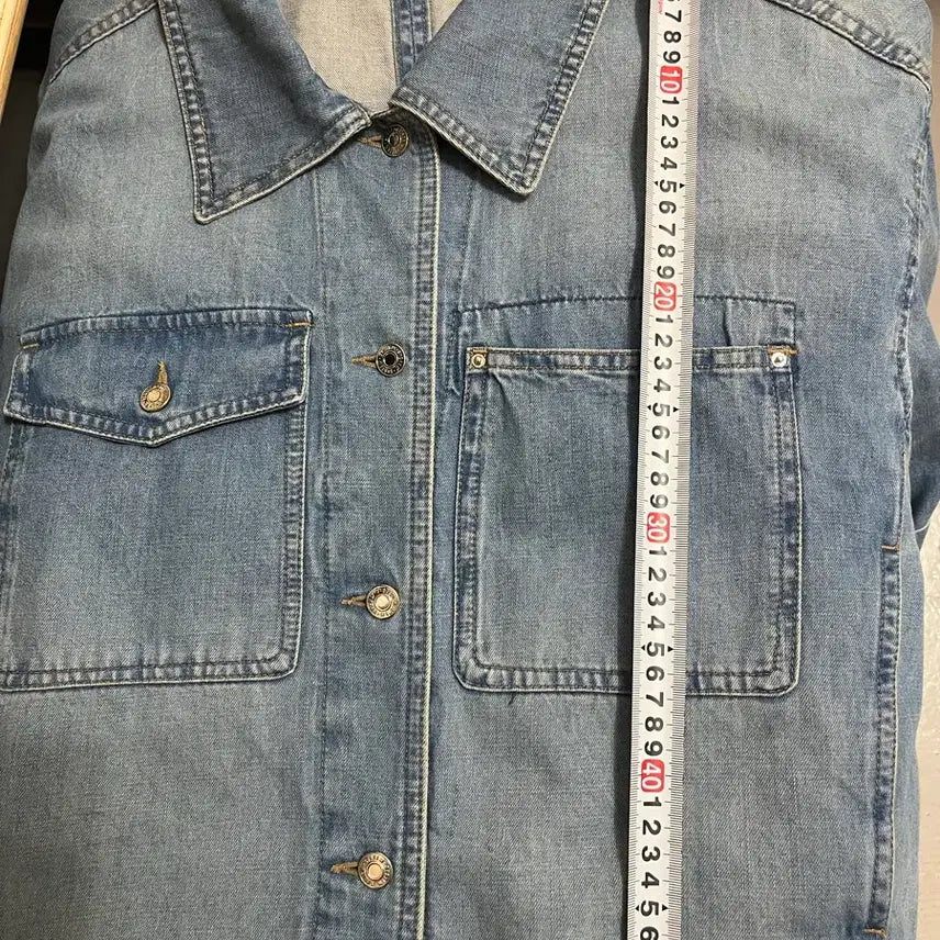[SOLD OUT] 한섬 SYSTEM JEANS 연청 워싱 데님 크롭 자켓 55