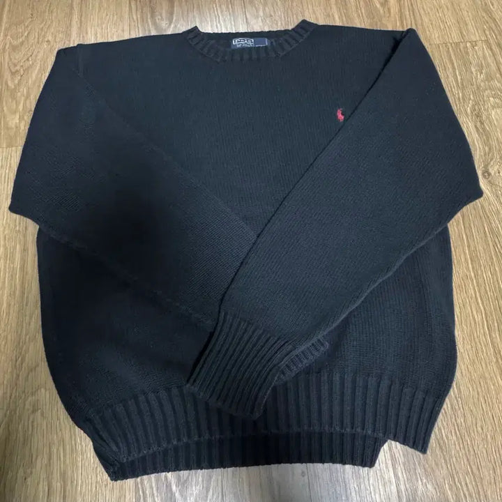 [BUNJANG] Polo Ralph Lauren Black Round Knit Sweater / 폴로 랄프로렌 블랙 라운드 니트