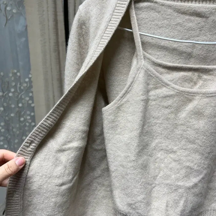 [BUNJANG] Ivory Knit Cardigan and Tank Top Set / 아이보리 니트 나시+ 가디건세트