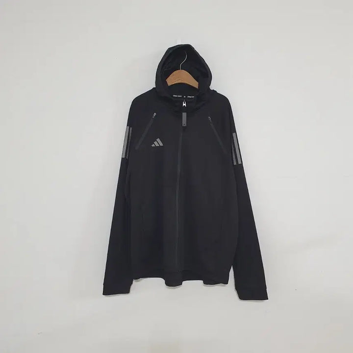 [BUNJANG] Adidas Black Jersey Hoodie Zip-up / No.26030713 아디다스 블랙 져지 후드 집업