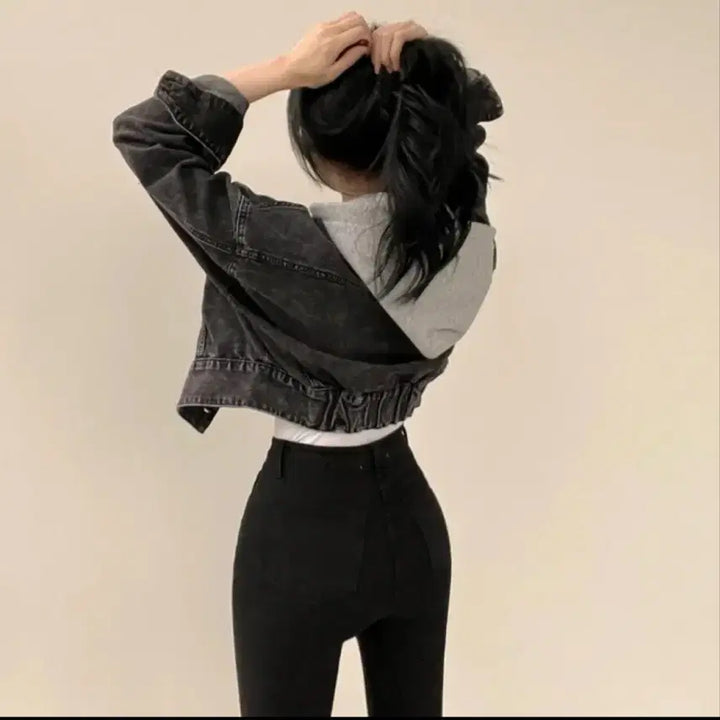 [BUNJANG] Ably Black Denim Jacket / 에이블리 흑청 자켓