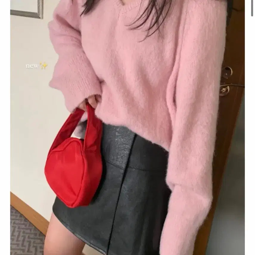 [BUNJANG] The Mellow Brush Knit Top / 더멜로우 브러쉬 니트 핑크색상