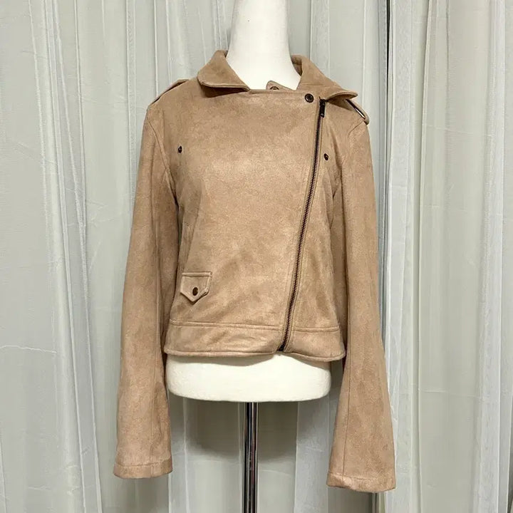[BUNJANG] Liz Lisa Eyelet Ribbon Suede Crop Rider Jacket / 리즈리사 아일렛 리본 스웨이드 크롭 라이더자켓 갸루 y2k