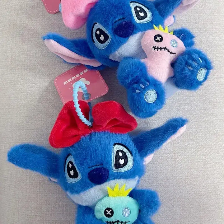 [BUNJANG] Disney Stitch &amp; Scrump Plush Keyring / 디즈니 스티치와 스크럼프 인형 키링(개당)