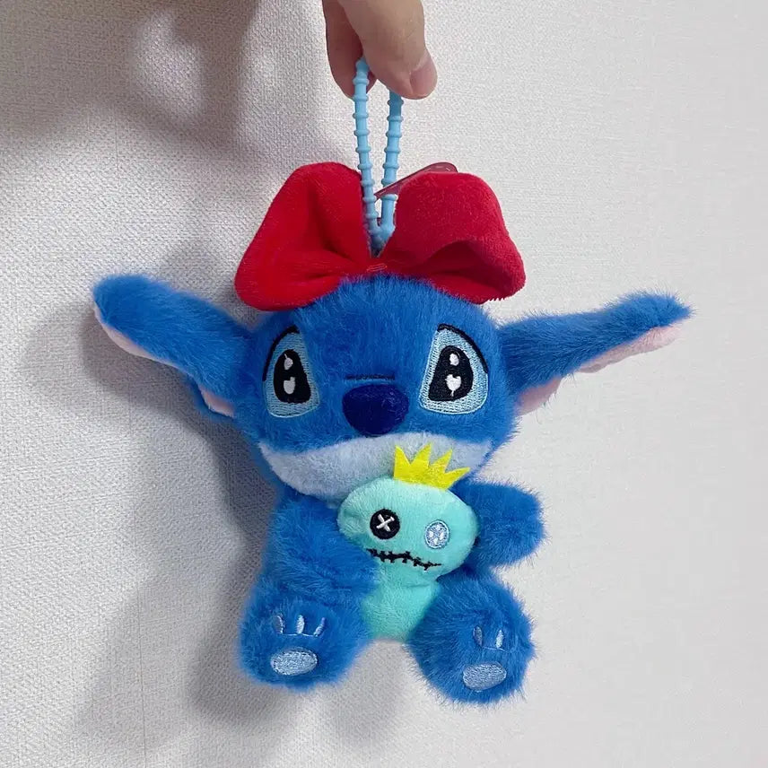 [BUNJANG] Disney Stitch &amp; Scrump Plush Keyring / 디즈니 스티치와 스크럼프 인형 키링(개당)