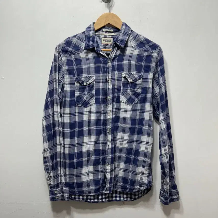 [BUNJANG] Tommy Hilfiger Denim Checkered Shirt (Size S) / 타미힐피거 데님 남방 체크 셔츠 S