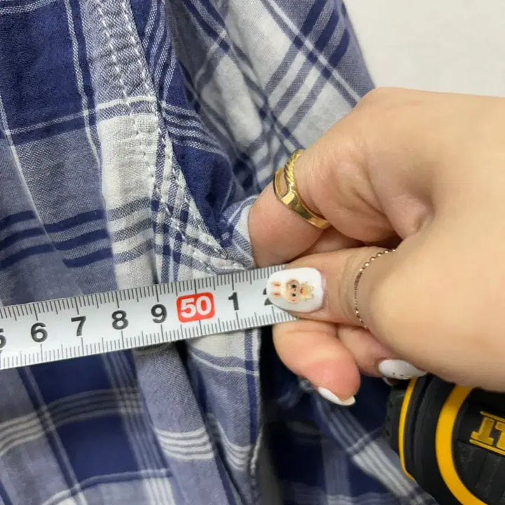 [BUNJANG] Tommy Hilfiger Denim Checkered Shirt (Size S) / 타미힐피거 데님 남방 체크 셔츠 S