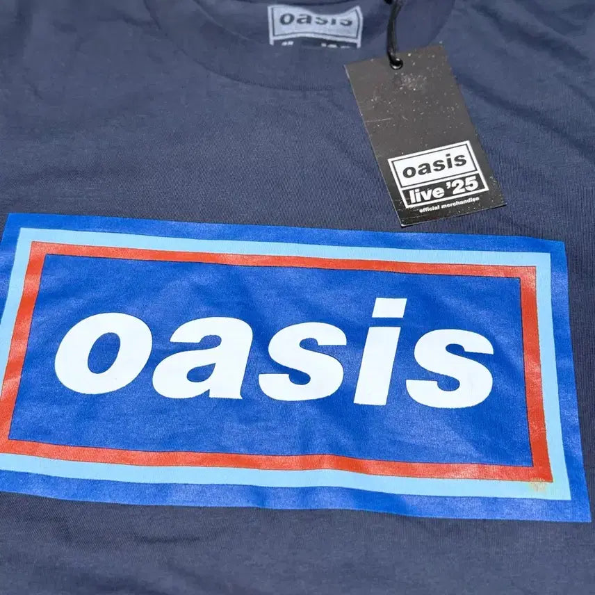 [SOLD OUT] 오아시스 라이브25 공식 96 레트로 로고 티셔츠 다크네이비