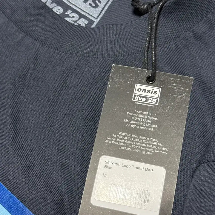 [SOLD OUT] 오아시스 라이브25 공식 96 레트로 로고 티셔츠 다크네이비