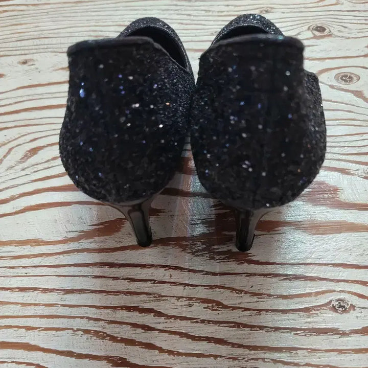 [BUNJANG] Glitter Stiletto Pumps - Black 250mm / 여성)글리터 펌프스 하이힐(새상품250m)