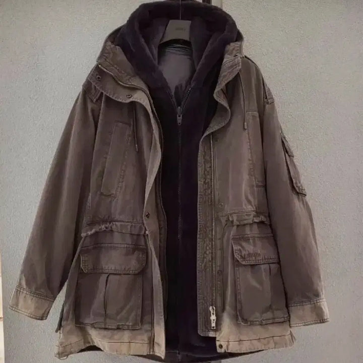 [BUNJANG] Juun.J 23FW Cotton Garment Dyed Parka - Gray / 준지 23FW 코튼 가먼트 다잉 파카 - 그레이 (새제품)