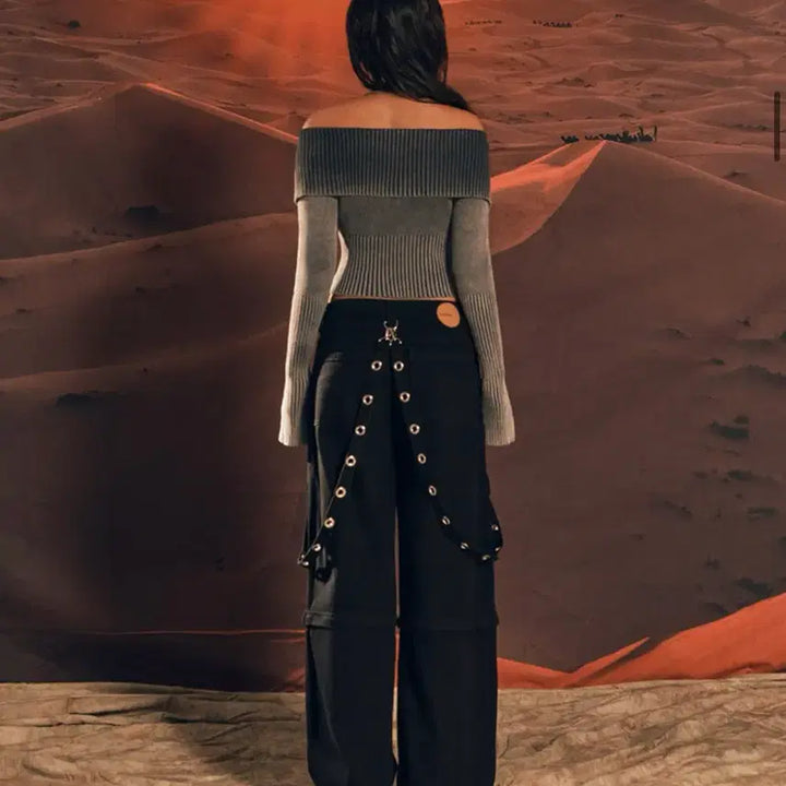 [BUNJANG] LalaFox Off-Shoulder Cropped Cardigan S / 라라폭스 오프숄더 크롭 가디건 s