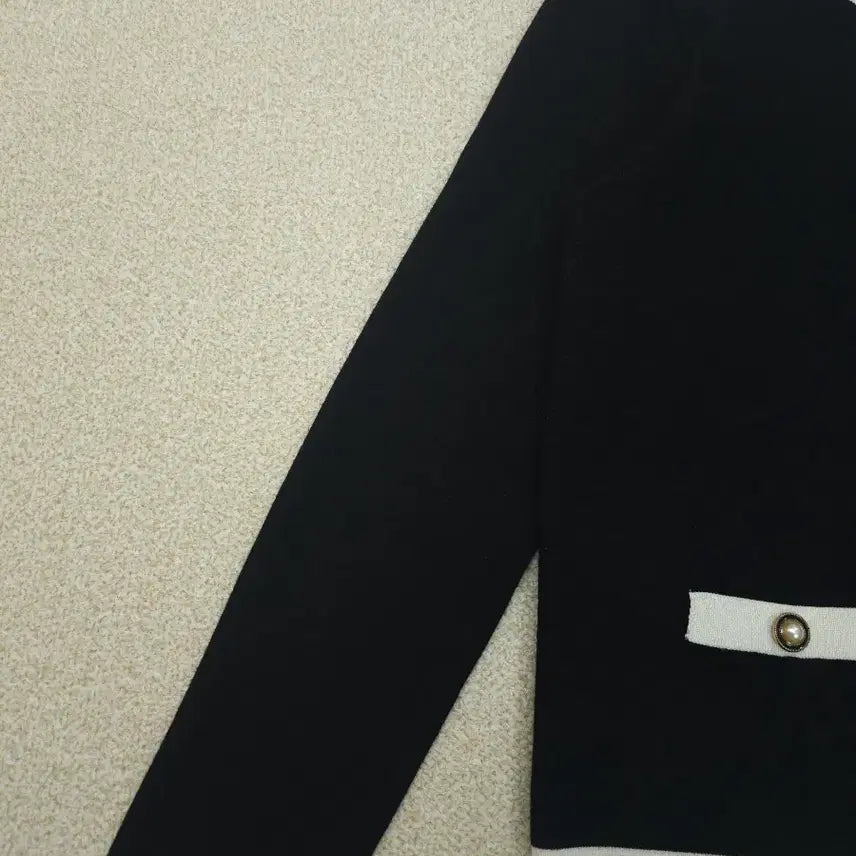 [BUNJANG] ZARA Tweed Cardigan (M) - Black / (M)자라 여성 가디건 트위드 배색 긴팔 블랙 L5W2542
